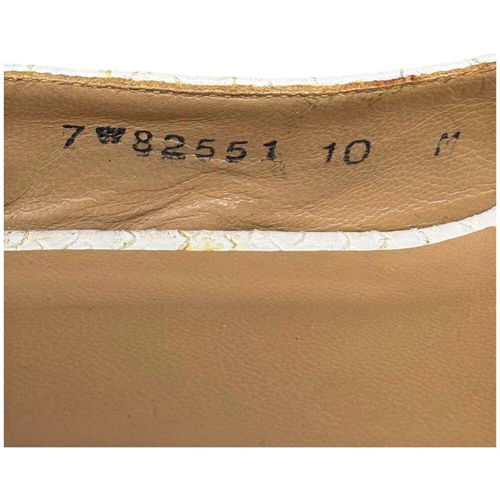 Stuart Weitzman Cream Iridescent Python Embossed … - image 4